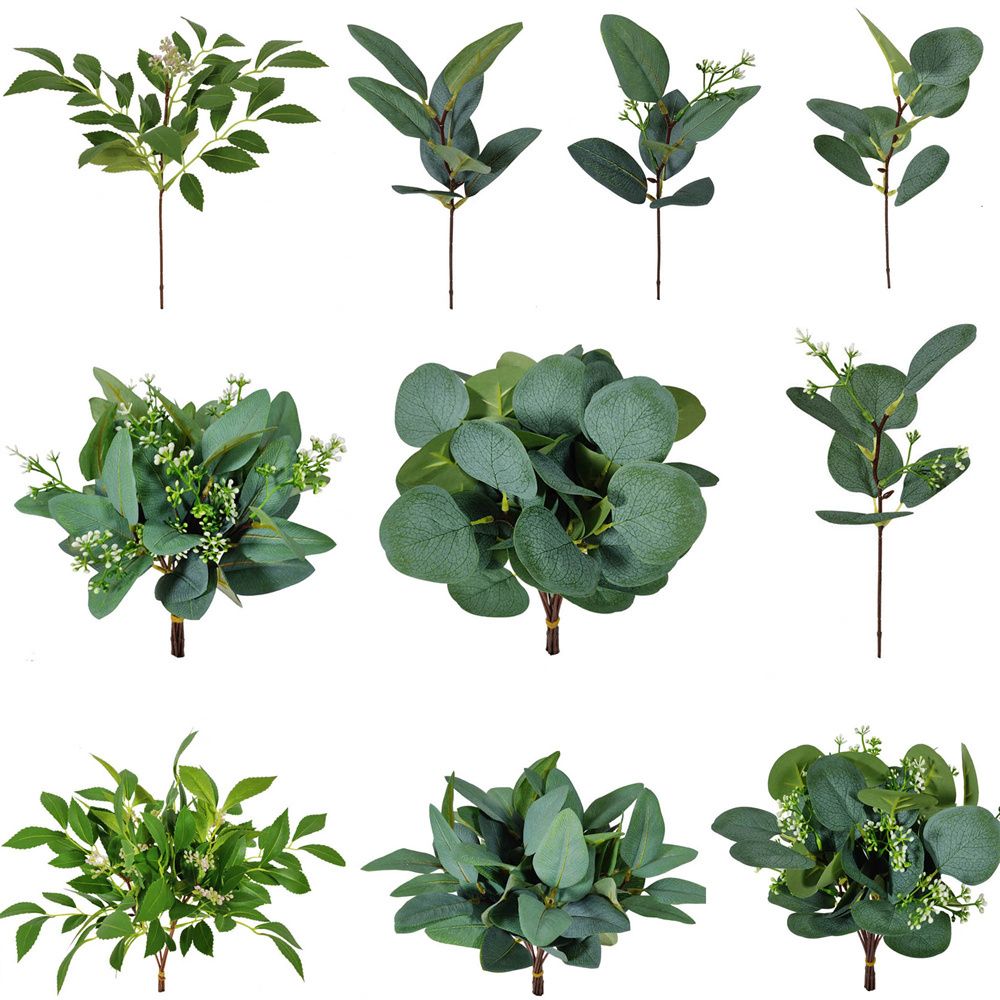 Florist Supply Bulk - 1/10 قطعة نبات اصطناعي أوراق الأوكالبتوس