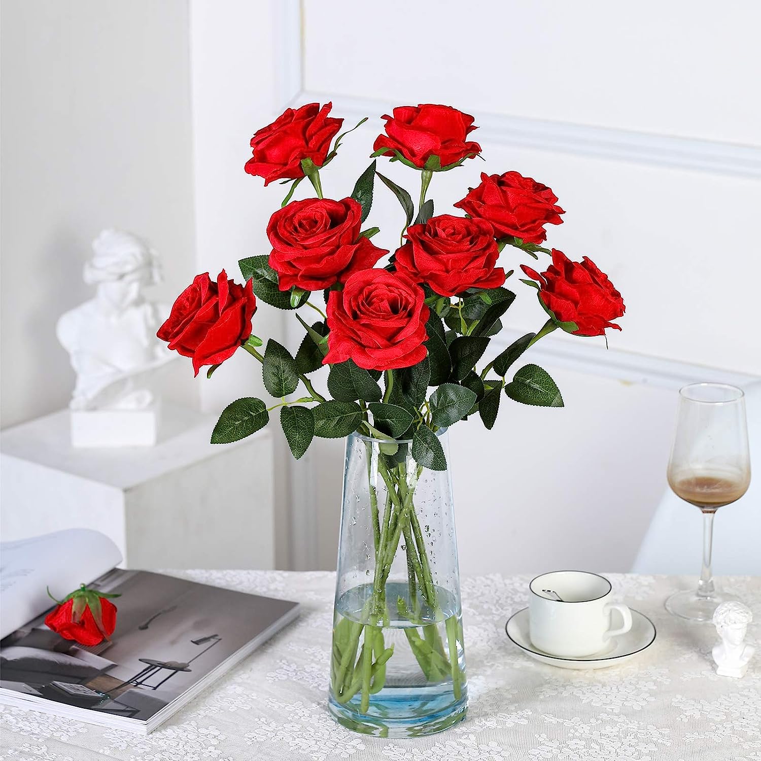 باقة من 12 وردة حمراء اصطناعية - مراجعة Florist Supply Bulk وسعره